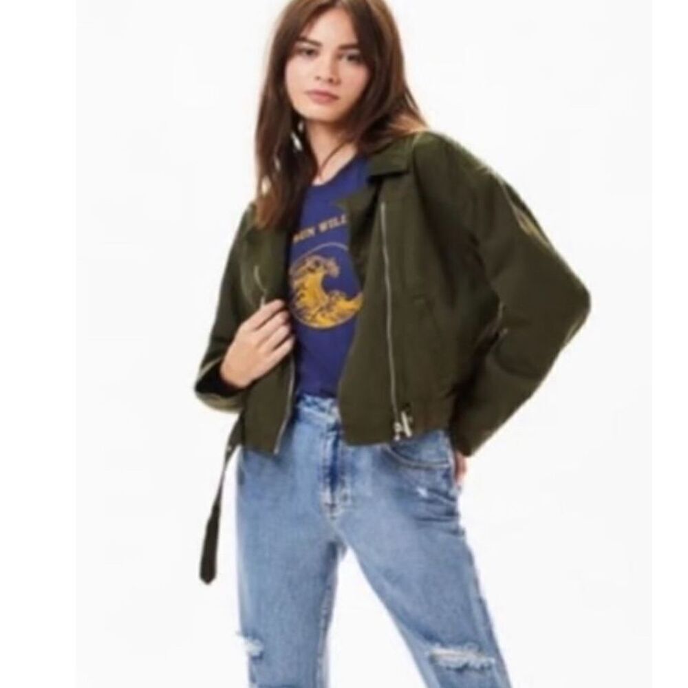 Pacsun Army Green Belted Bomber Jacket Size M/L